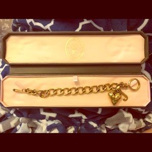 Juicy Couture Banner Heart Starter Charm Bracelet